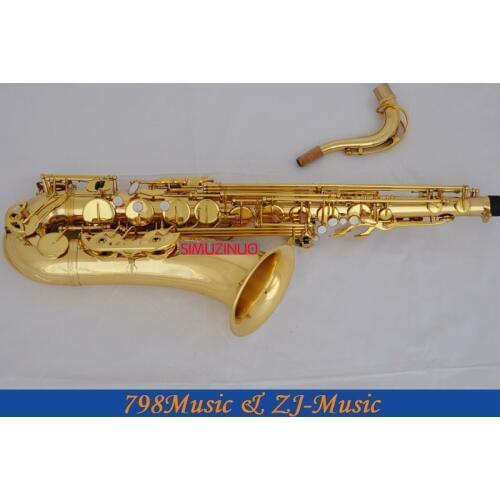 Bb Gold Tenor Saxophone sax Double bar Low B and C High F