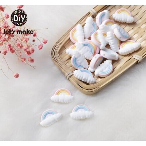Lets Make 100pcs Siilicone Cloud Beads Safe and Natural Sensory Chewing Toy Interactive Toys DIY Accessories Baby Teether