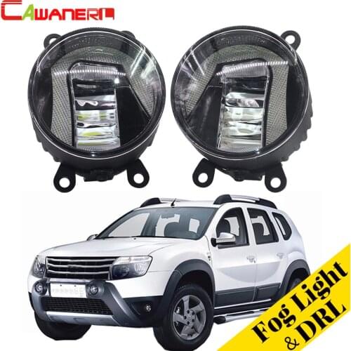 Cawanerl For Renault Duster Closed Off-Road Vehicle 2012-2015 Car Styling LED Fog Light Daytime Running Lamp DRL White 12V
