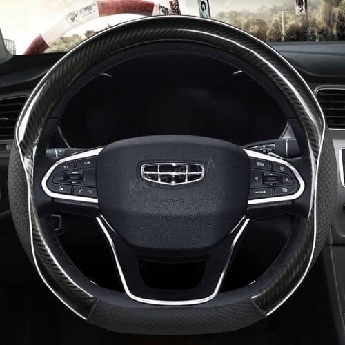 D Type Car Steering Wheel Cover Wrap For Geely Atlas 2016 - 2021 Coolray I 2020 2021 Emgrand 7 2018 - 2021 Emgrand GT 2015- 2021