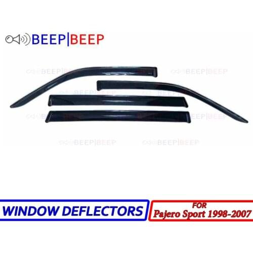 For Mitsubishi Pajero Sport 1998-2007 car window deflectors car wind deflector sun guard rain vent visor cover trim accessories