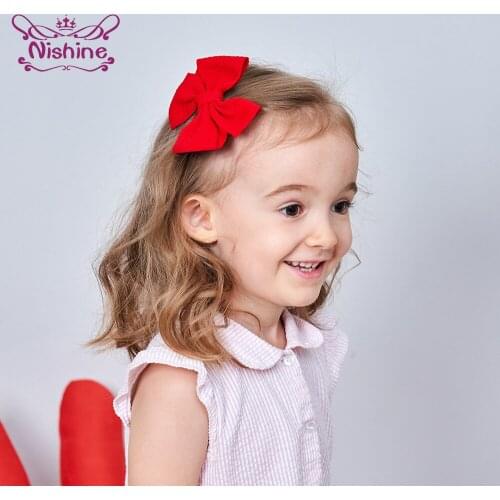 Nishine 11.5 CM Candy Color Bowknot Baby Girls Hair Clips Cute Princess Bangs Hairpins DIY Children Headwear Photography Props