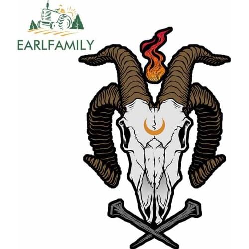 EARLFAMILY 13cm x 9.1cm for Occult Goat Car Stickers Anime Creative Graphics Scratch Proof Surfboard Decal for VAN SUV Vehicle