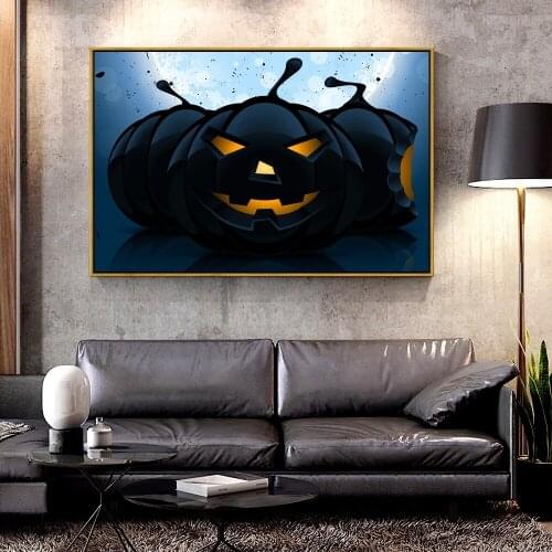 Forbeauty Oil Canvas Painting halloween_pumpkin_pattern_dark For Home Decoration Wall Art