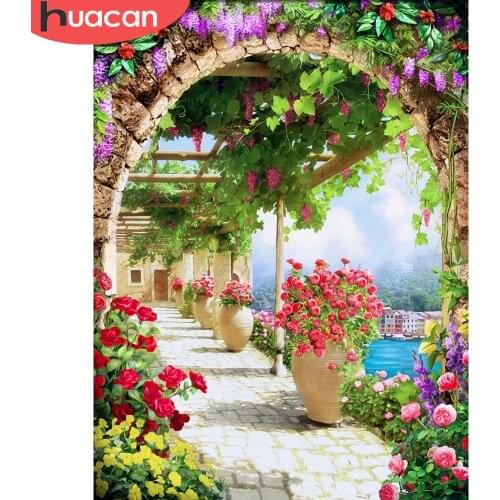 HUACAN 5D DIY Diamond Painting Rose Cross Stitch Kit Full Square Round Diamond Embroidery Flower Rhinestone Art