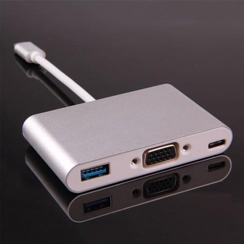 Type-C turn usb3.0 + vga converter line extension HUB recharge cable