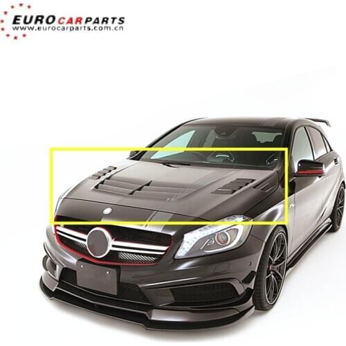 W176 carbon fiber hood fit for A-class W176 A180 A200 A250 sport A45 to VS style full carbon fiber bonnet