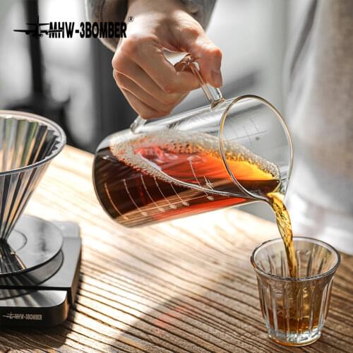 MHW-3BOMBER Coffee Sharing Pot 500ml Glass Measuring Cup Dripping Coffee Tools Barista Accessories
