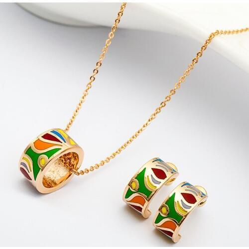 R&X Fine Heart Bridal Ouro Jewelry Sets Dubai Fashion Joias Necklace/earrings Sieraden Girls Engagement Gift Costume Jewelry