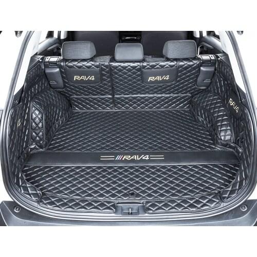 Lsrtw2017 leather car trunk mat for toyota rav4 2019 2020 xa50 cargo liner boot luggage accessories carpet rear 2021 floor seat