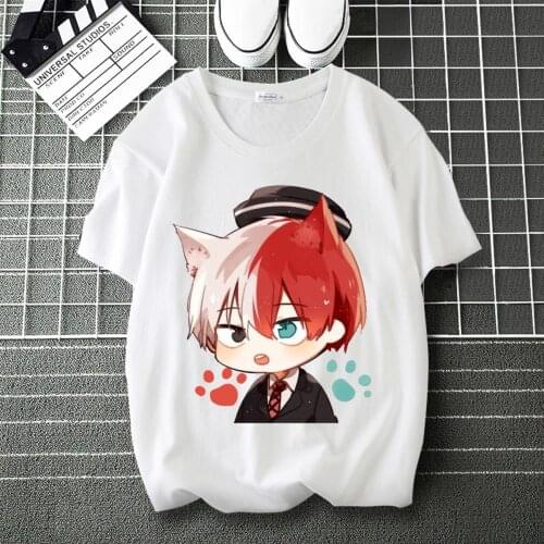 My Hero Academia Deku LOGO Print summer T-Shirt Round Neck Short Sleeve Modal Shirt T shirt