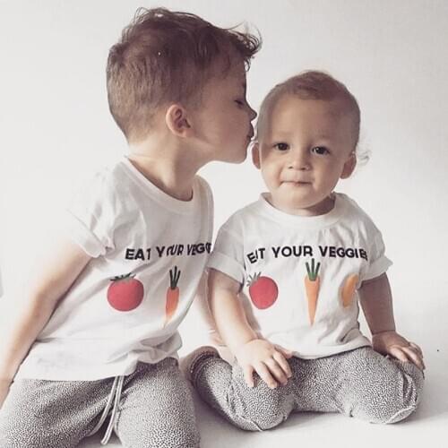 Hot Sale Baby Boys Girls Summer Short Sleeve T shirts Cute Veggies 3D Print Infant Kids Cotton Tops Tees Children Casual T-Shirt