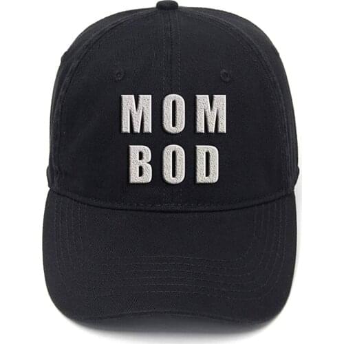 Lyprerazy Mom BOD Washed Cotton Adjustable Men Women Unisex Hip Hop Cool Flock Printing Baseball Cap