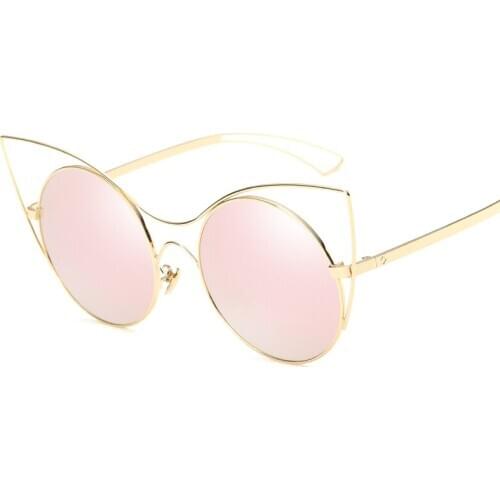 Metal Round Women Sunglasses Fashion Glasses Cateyes