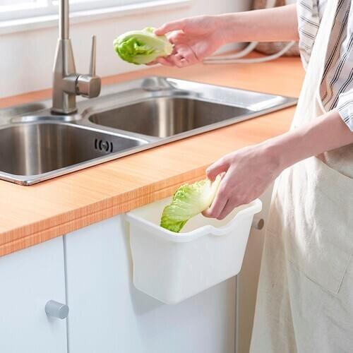 Kitchen Wall Mounted Hanging Waste Bin Kitchen Cabinet Door Hanging Trash Bin Garbage Car Trash Can Rubbish Container 3 Colors