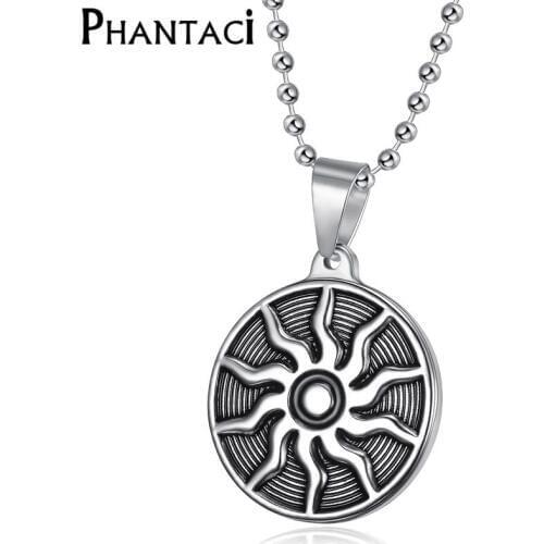 No Fade Flame 316L Stainless Steel Men Necklaces Hiphop Rock Slide Bead Chain Man Necklace Apollo Drop Pendants Punk Jewelry