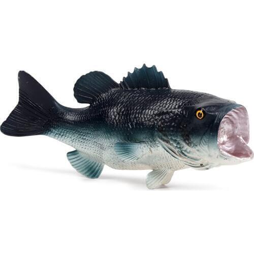 Largemouth Bass Animal Figure Collectible Toys Fish Animal Cognition Action Figures Kids Plastic Model Toys