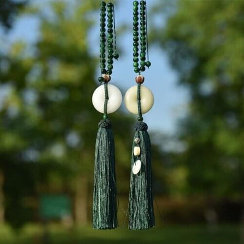 Car Pendant Jades Troops Tassel Hanging Ornaments Automobiles Internal Rearview Mirror Decoration Chinese Style