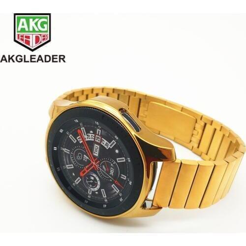 Newest Watch Band For Samsung Galaxy Watch 46mm Gear S3 Frontier Link Stainless Steel Strap With TPU Case Cover Casing Watchband