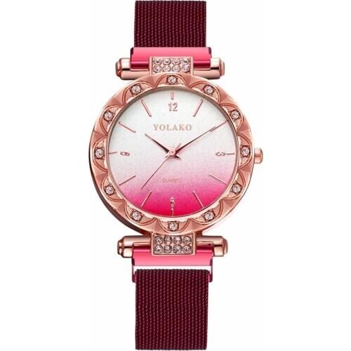 Luxury Womens Watch Magnet Magnet Star Rainbow Rainbow Gradient Color Net Red Digital Quartz Casual Watches Reloj Mujer Watch