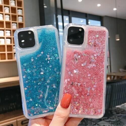Luxury Silicone Case Liquid Quicksand Sparkling Phone Case for iPhone 12 11 Pro Max XS X XR 6 6S 8 7 Plus SE 2020
