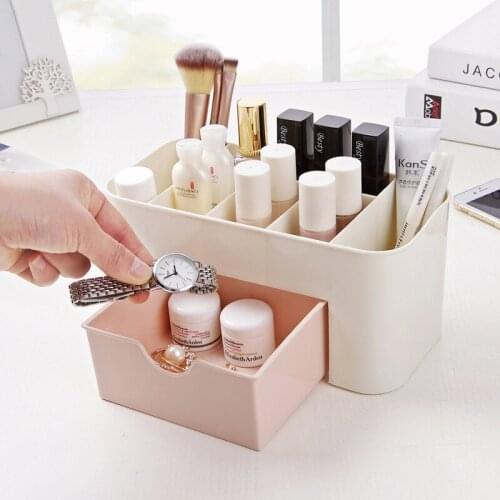 Makeup Box Organizer Jewelry Necklace Nail Polish Plastic Storage Box Home Desktop Organizer For Women Cosmetics Fashion Tool