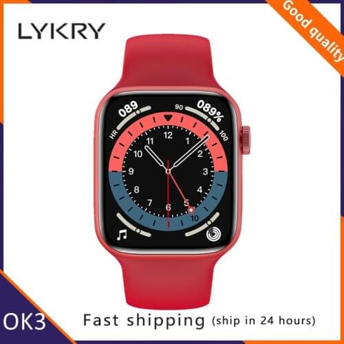 LYKRY 2021 IWO OK3 4 UI Smart Watch 1.75 inch Square Screen BT Call Smartwatch Wireless Charging PK FK88 Pro FK99 Plus