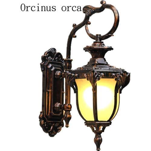 European style outdoor waterproof wall lamp American Vintage outdoor courtyard lamp balcony living room corridor garden wall lam