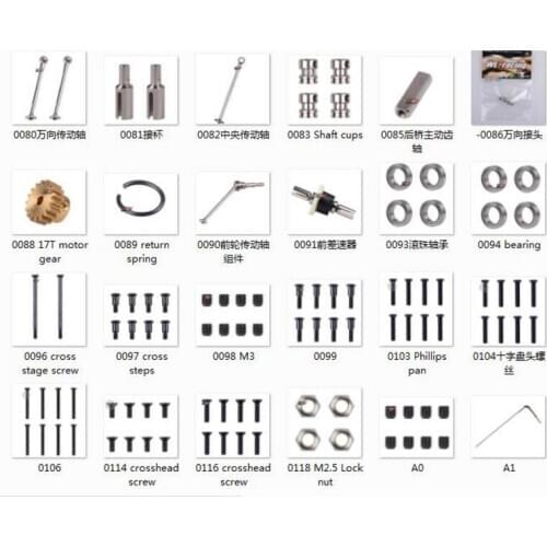 Wltoys 12428 12423 RC Car Original Spare parts bearing screw shaft gear bearing different mtor gear etc