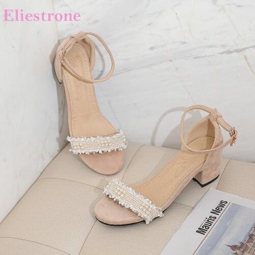 Brand New Comfortable Black Beige Women Casual Sandals Chunky Heel School Lady Shoes Plus Big Small Size 31 10 43 45 52