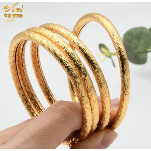 ANIID African Bangles Bracelet For Women Charm Luxury Copper Dubai Bracelets Gold Color Designer Arabic Fashion Hawaiian Jewelry