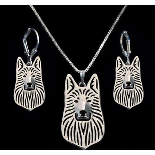 Womens Alloy Dog Jewelry Set Lovers' German Shepherd Jewelry Set