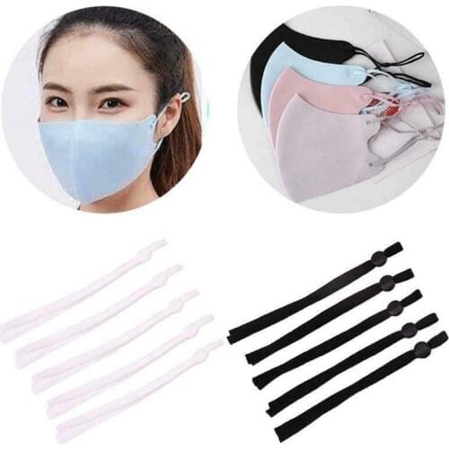 100pcs Adjustable Mask Sewing Elastic Band Cord costura Earloop Lanyard Buckle Stretchy Earmuff Rope DIY Mask sewing accessories