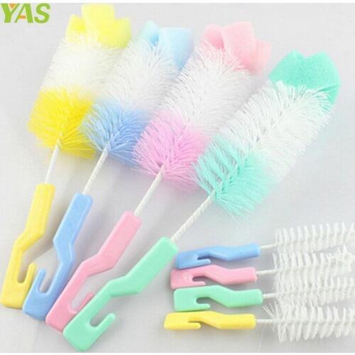 2Pc Baby Nipple Brush Bottle Brush 360 Degree Sponge Cleaner With Pacifier Brush #330