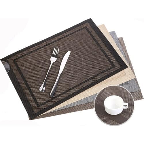 Home Decorative Vinyl Table Placemat Japanese Style Stain Resistant Kitchen Dining Coaster Pad Washable PVC Table Mats 30x45cm