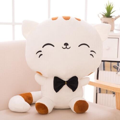 25CM Cute Kawaii Cat with Bow Plush Dolls Toys Gift Stuffed Soft Doll Cushion Sofa Pillow Gifts Xmas Gift Party Decor