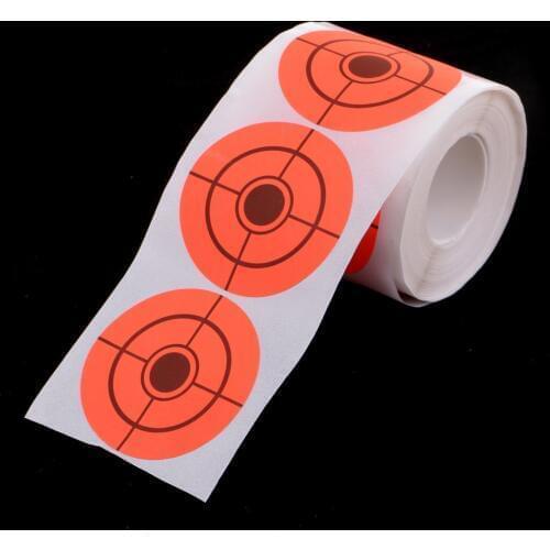 250pcs/roll Paper Target Florescent Orange Adhesive Shooting Target Stickers for Archery Bow Hunting Shooting Training