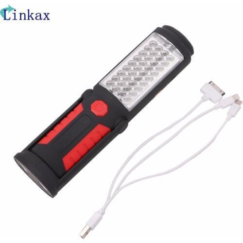 36+5 Led Work Lamp USB Rechargeable Flashlight Magnetic Emergency Flash Light Portable Lantern Torch