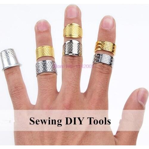 5bag 100pcs/bag Adjustable Sewing Tool Accessories Silver Ring Thimble Finger Protector Home Hand Crafts Quilting Sewing Tools