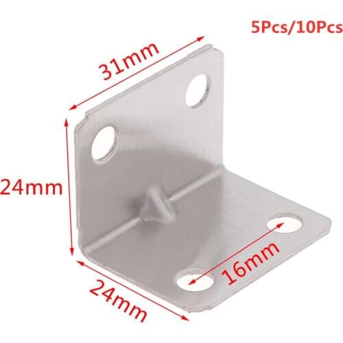 5Pcs/10Pcs Stainless Steel Corner Bracket Connectors Code Right Angle Support Furniture Fixing Reinforced Hardware L Shape