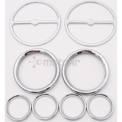 8pcs/1set Chrome Stereo Accent Speaker Speedometer Trim Ring for Harley Touring Electra/Street/Road Glide Trike models 1986-Up
