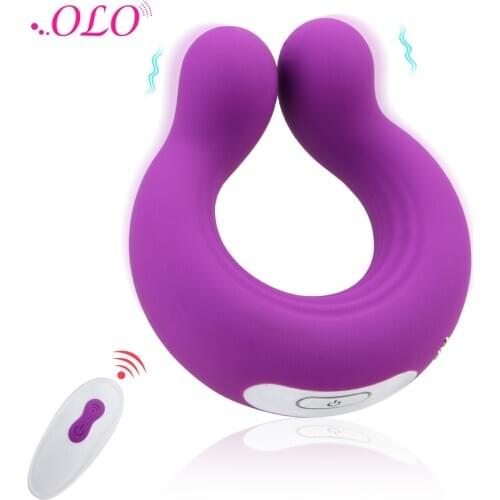 OLO 9 Speeds Wireless Remote Control Penis Ring Clitoral Stimulation Massager Vibrator Same Time Dual Use Sex Toys For Couple