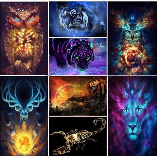5D DIY Diamond Painting Fluorescence Animal Home Decor Mosaic Cross Stitch Kits Diamond Embroidery Full Cartoon Pictures