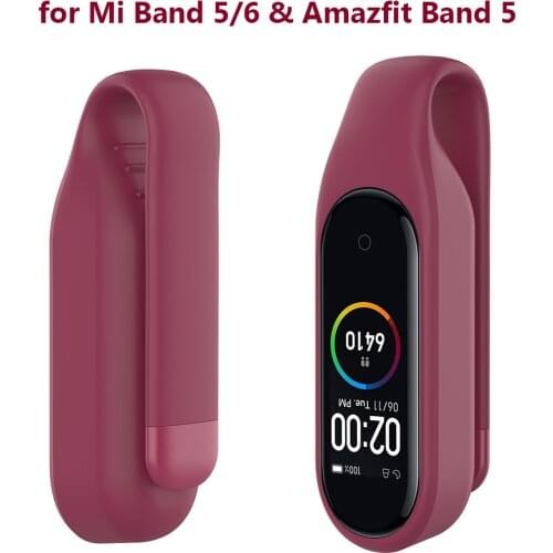 Clip Case for Huami Amazfit Band 5 Full Silicone Case for Xiaomi Mi Band 5 6 Miband Mi5 Mi6 Case Protector Accessories Red