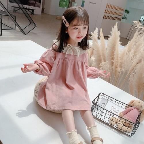 Toddler Baby kids dresses for girls dress Collar Bow Princess dress girl costume Casual Autumn Clothes