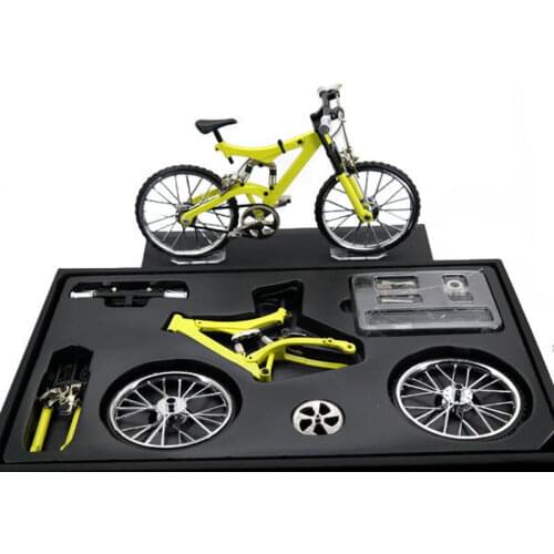 DIY Simulation Bicycle Model Alloy Mountain Road Bicycle Set Decoration Gift Model DIY Model Toy Teaching Model