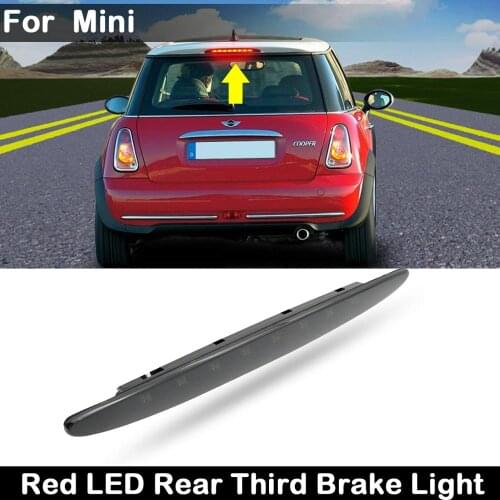 For Mini R50 R53 JCW Cooper 2002-2006 Clear Lens or Smoked Lens Red LED Rear Third Brake Light Rear Stop Lamp