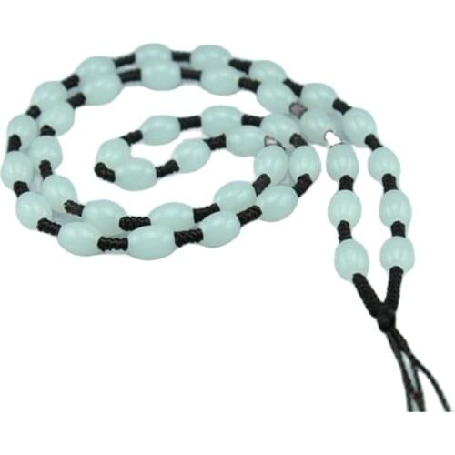 F hand woven Hetian jade necklace pendant chain and lanyard