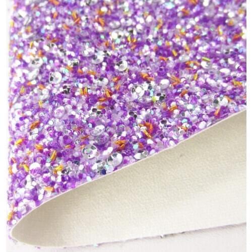 8"x11"(21cmX29cm) Purple Glitter Fabric Sheet Faux Glitter Fabric Sheet Synthetic glitter for Sewing bow DIY K0372-10