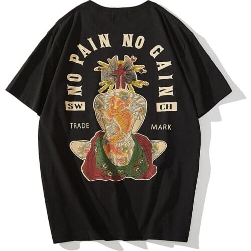 2020 New Arrival Logo Half Sleeve Tattoo Hip Hop T-shirts With Short Cotton Clothing O-neck Knitted Print T Shirt Tshirt Homme